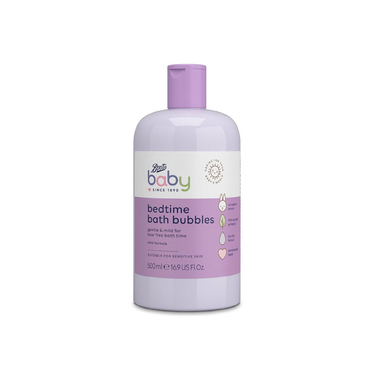 Boots-Baby-Bedtime-Bath-Bubbles-500ml Boots Baby Bedtime Bath Bubbles 500ml - Image 1