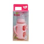 Little Fish Glass 0+month Baby Feeding Bottle (Pink) with Handles 120 ml